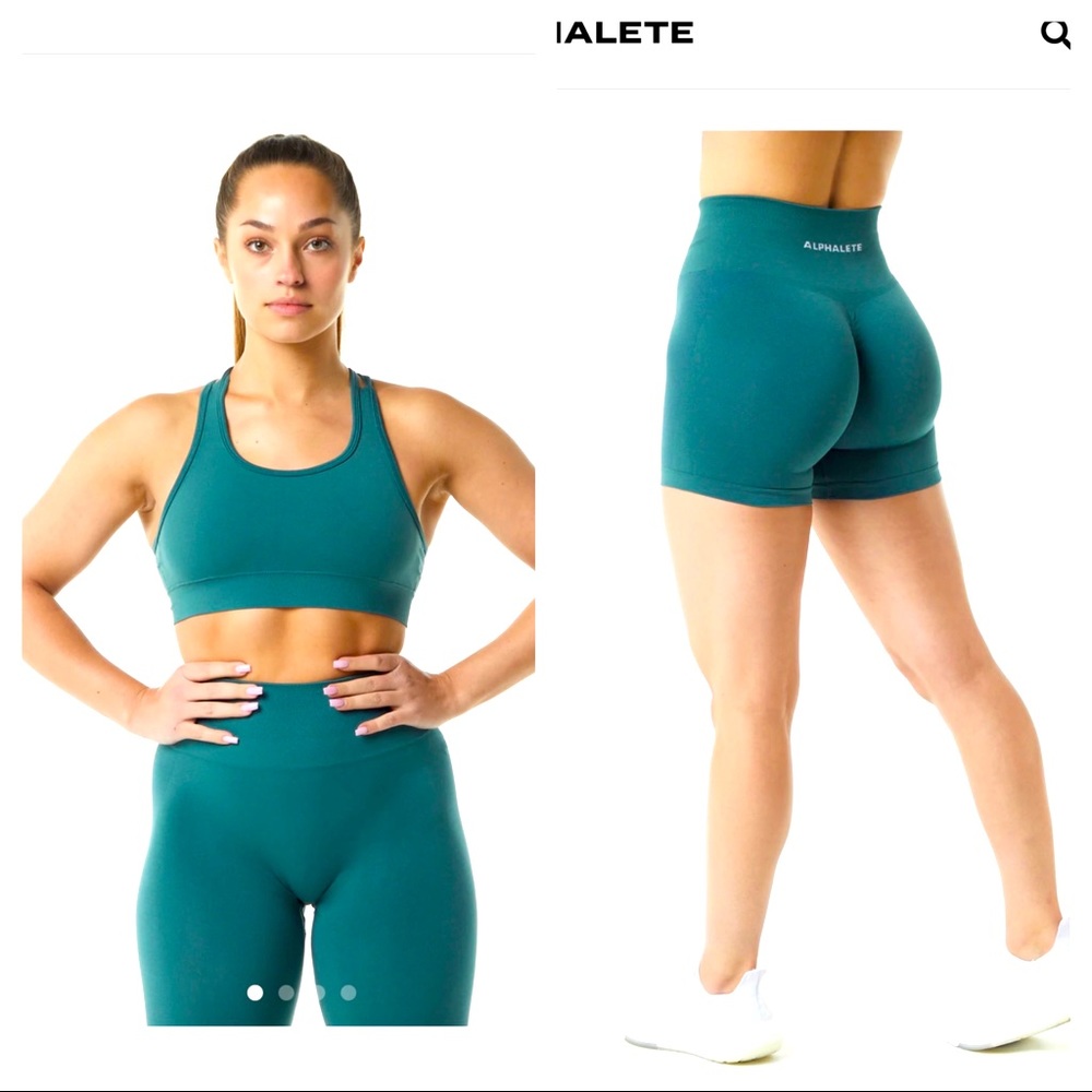 Alphalete Amplify shorts 4.5in inseam and revival bra bundle
